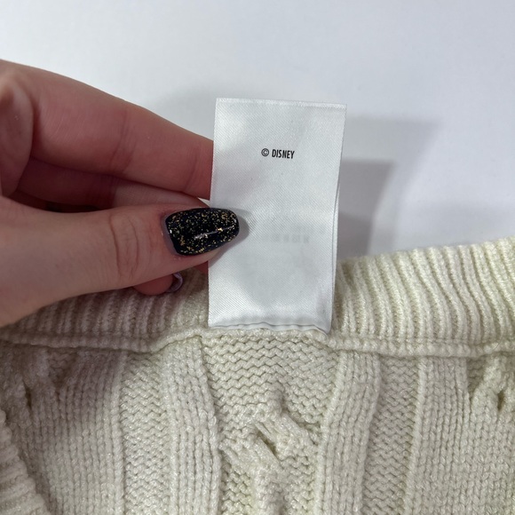 Disney Parks 2022 Exclusive Minnie Mouse Cable Knit Crewneck Sweater - cream, M - Picture 4 of 13